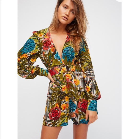 Free People Pants - Free People Audrey Romper Multicolor Floral Large